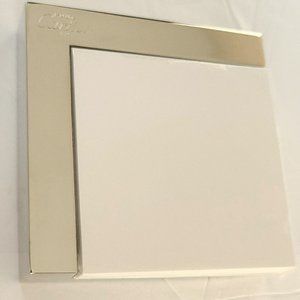 Cartier Parfums Paris Silver Plated Note Pad Holder Desk Accessory Paperweight